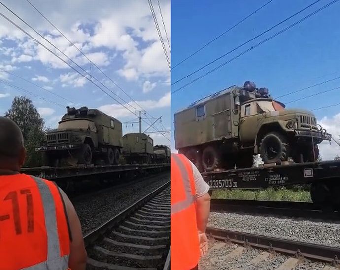 1960年代に製造されたソ連製軍用トラック「ZIL-131」が保管基地から大量に貨物輸送！