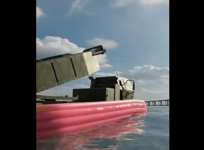ロシア軍の補給路「アントノフ大橋」、高機動ロケット砲ハイマースの攻撃受け爆発…ヘルソン！