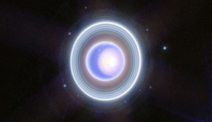 美しく輝く「天王星の環」をジェイムズ・ウェッブ宇宙望遠鏡で撮影した新たな画像をNASAが公開！