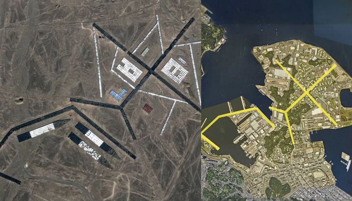 中国が砂漠に横須賀基地の模型を建設、衛星画像で確認！