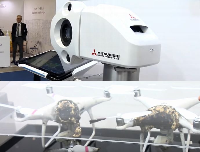 まるでSF、高出力レーザーでドローン撃墜するシステムを三菱重工と川崎重工が展示！