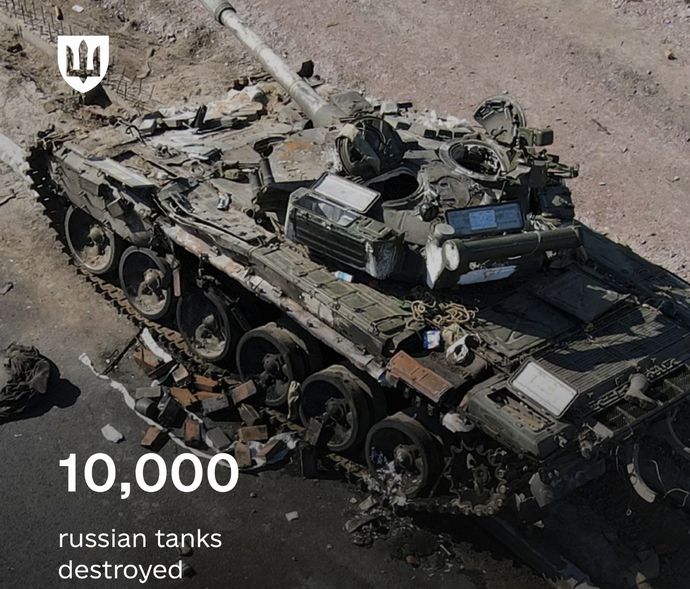 侵攻開始からのロシア軍戦車の損害が10000両を突破…ウクライナ軍集計！