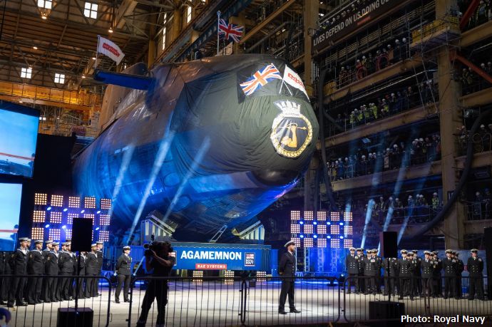 英国海軍のアスチュート級原子力潜水艦6番艦「HMS アガメムノン」正式に命名！