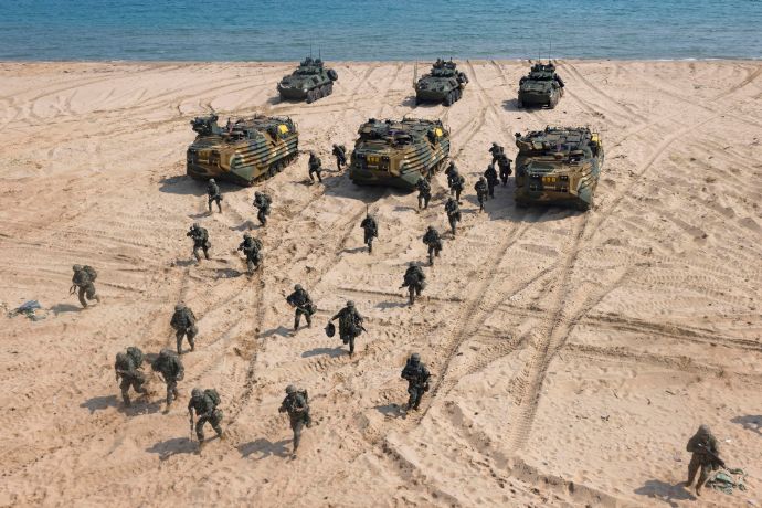 米海兵隊と韓国海兵隊が合同訓練「双龍2023」で大規模な水陸両用強襲演習を実施！