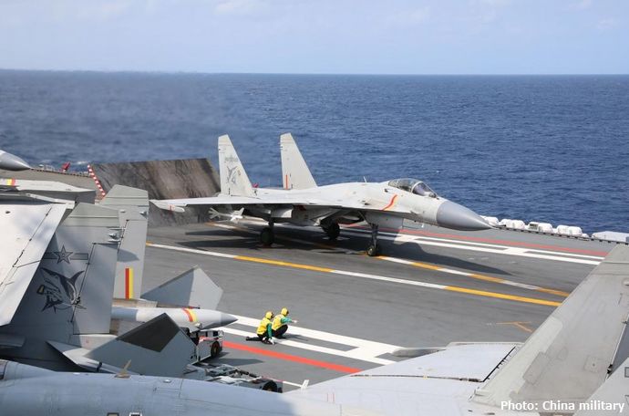 中国海軍空母「山東」から発艦したJ-15戦闘機、台湾東部防空識別区域に初めて進入！