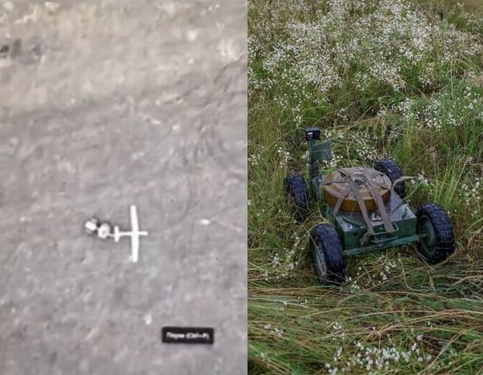 墜落したロシア軍のドローンをウクライナ軍の無人地上車両が牽引…ドローン戦争の新たな地平！