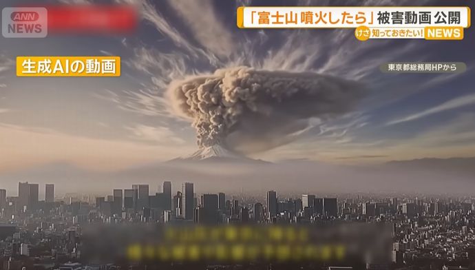 「富士山が噴火したら」東京はどうなるのか… 東京都がAI動画を公開！
