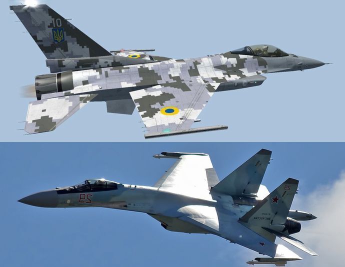 大空中戦の開始！70機のF-16戦闘機がロシアSu35戦闘機と決闘へ