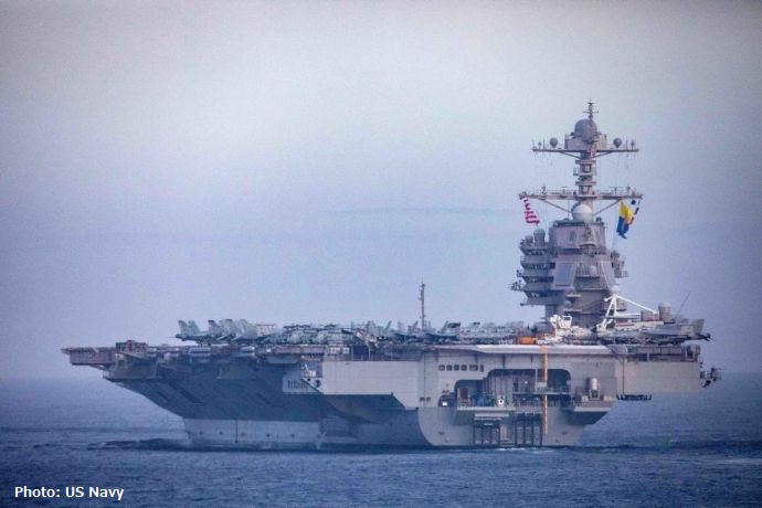 米海軍の最新空母「ジェラルド・R・フォード」が太平洋上でNATO艦艇と初の合同訓練！