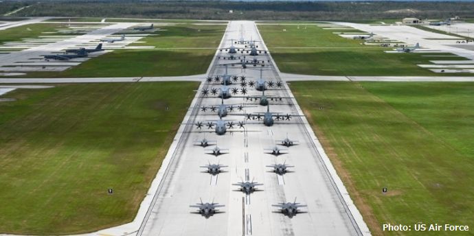 グアムのアンダーセン米空軍基地でエレファントウォーク…フランスのラファール戦闘機が参加！
