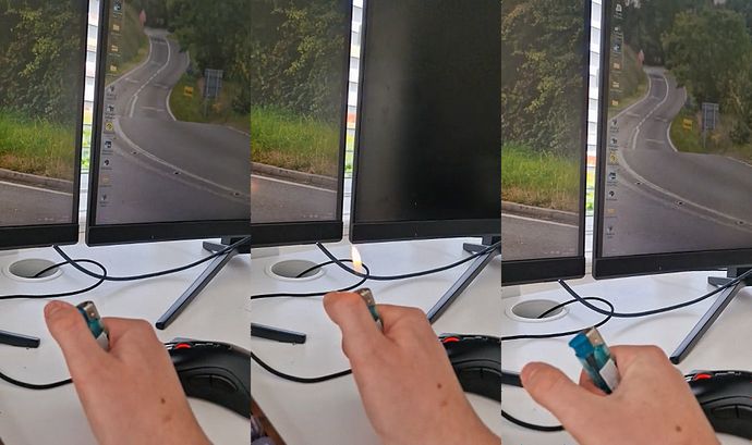 「ライターを点火するとPCモニターが消灯する」という謎現象！