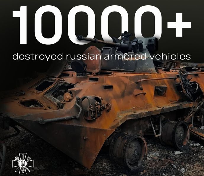 ロシア軍装甲車の撃破数が1万両を突破、残り保有数1万2千両？…ウクライナ国防省発表