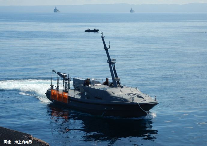 海自護衛艦「もがみ」搭載の水上無人機USVが初めて機雷処分に成功！