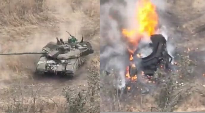 ロシア軍の最新式戦車T-90M弱えぇぇ…大爆発し乗員もろとも炎上！