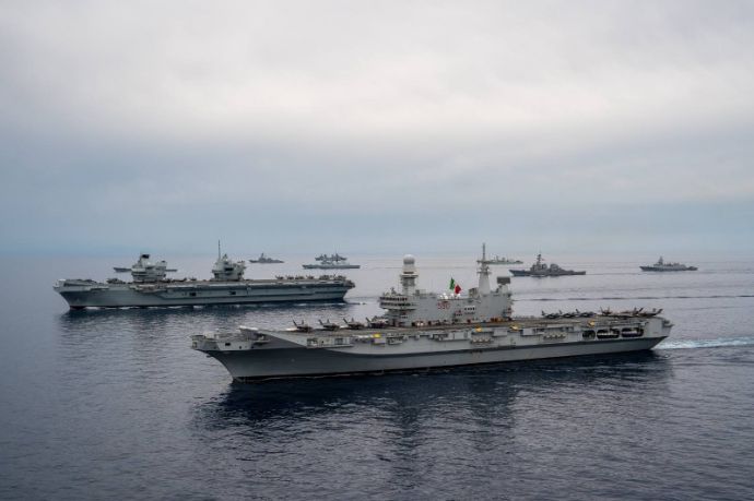 イギリス海軍とイタリア海軍の空母打撃群が合同演習「メッドストライク」に参加！