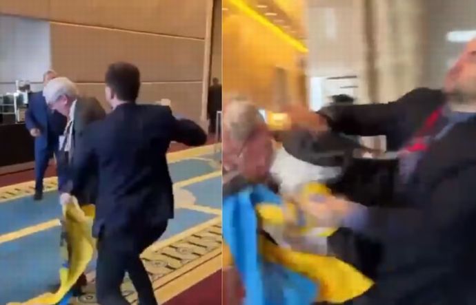 国際会議でウクライナ、ロシア両国代表が殴打などの「けんか」騒動…国旗を引きちぎったのが原因！