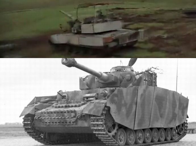 第2次大戦時にドイツ軍のような増加装甲板を装着したT-80BV戦車！