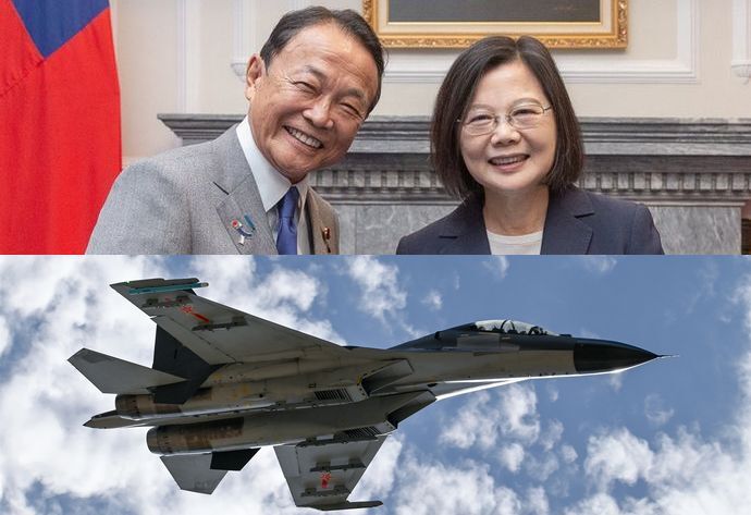 中国、台湾へ向かう麻生元首相が乗る航空機を撃墜していた可能性…Su-30戦闘機が特別機に接近！