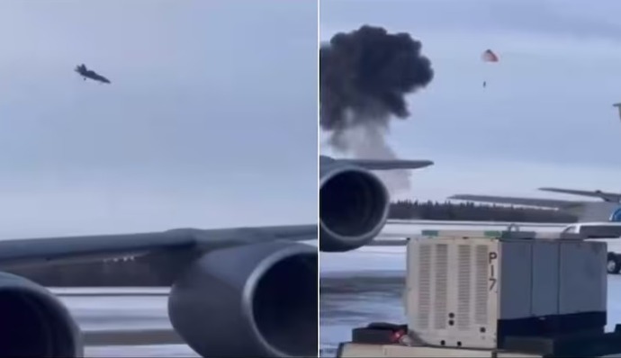 米空軍のF-35戦闘機が訓練飛行中に墜落、パイロットは脱出して無事…アラスカ州イールソン基地！