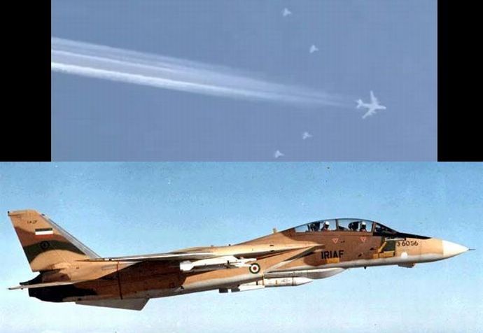プーチン大統領専用機をエスコートするイラン空軍の戦闘機F-14Aトムキャット！