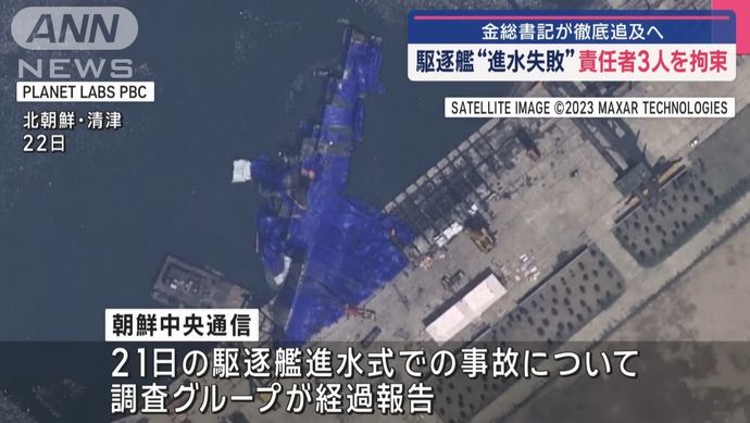 金総書記が激怒の新造駆逐艦進水失敗、造船所の責任者ら3人を拘束…責任追及へ！