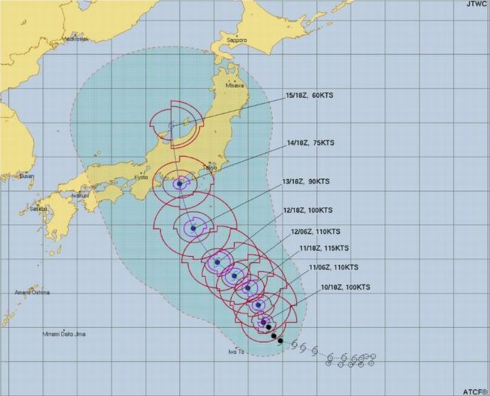 台風7号「ラン」が本州に接近、気象庁の進路予想と米軍・ヨーロッパの見方は？！
