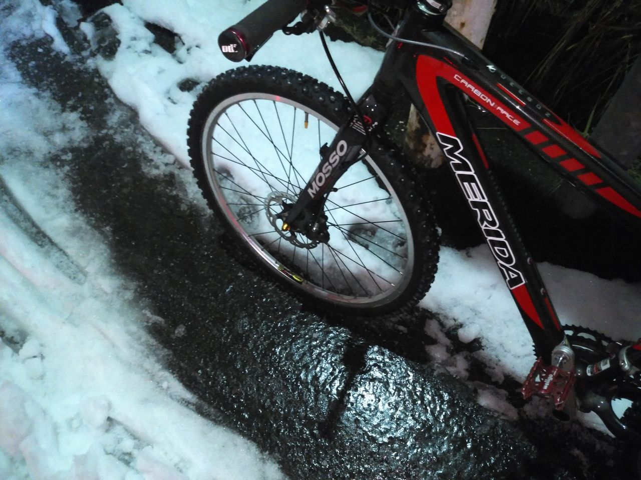 冬 自転車 雪