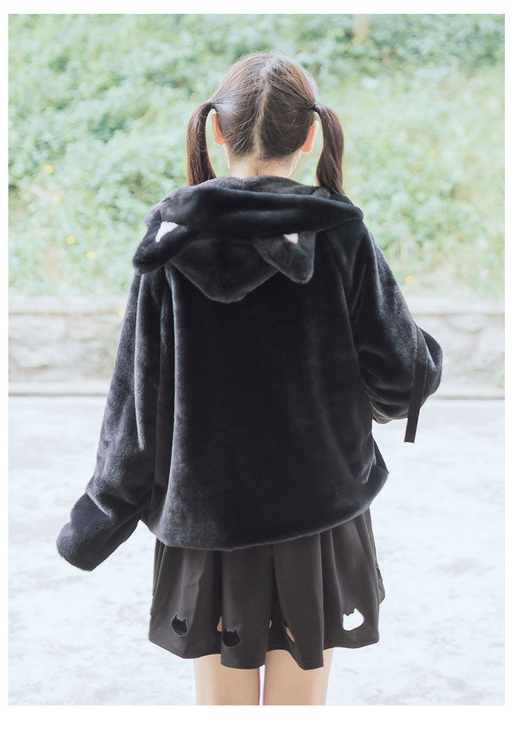 ネコ耳パーカー もこもこ ふわふわ Cos Time