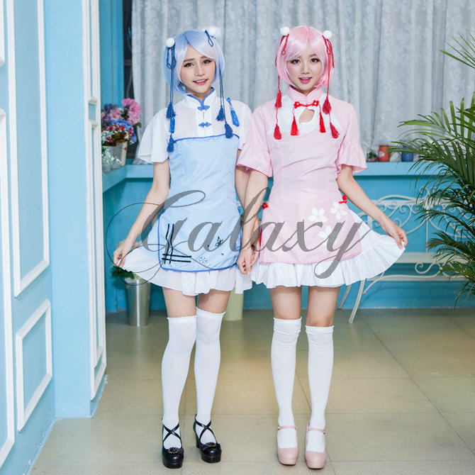 チャイニーズドレス 古風ワンピース 双子 オリジナル コスプレ衣装 Cos Time