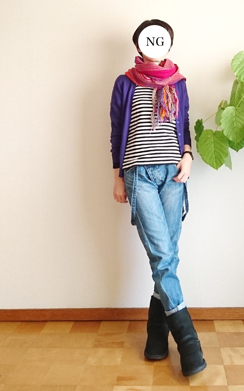 カラフルなボーイッシュコーデと月と金星 メガネどんぶり