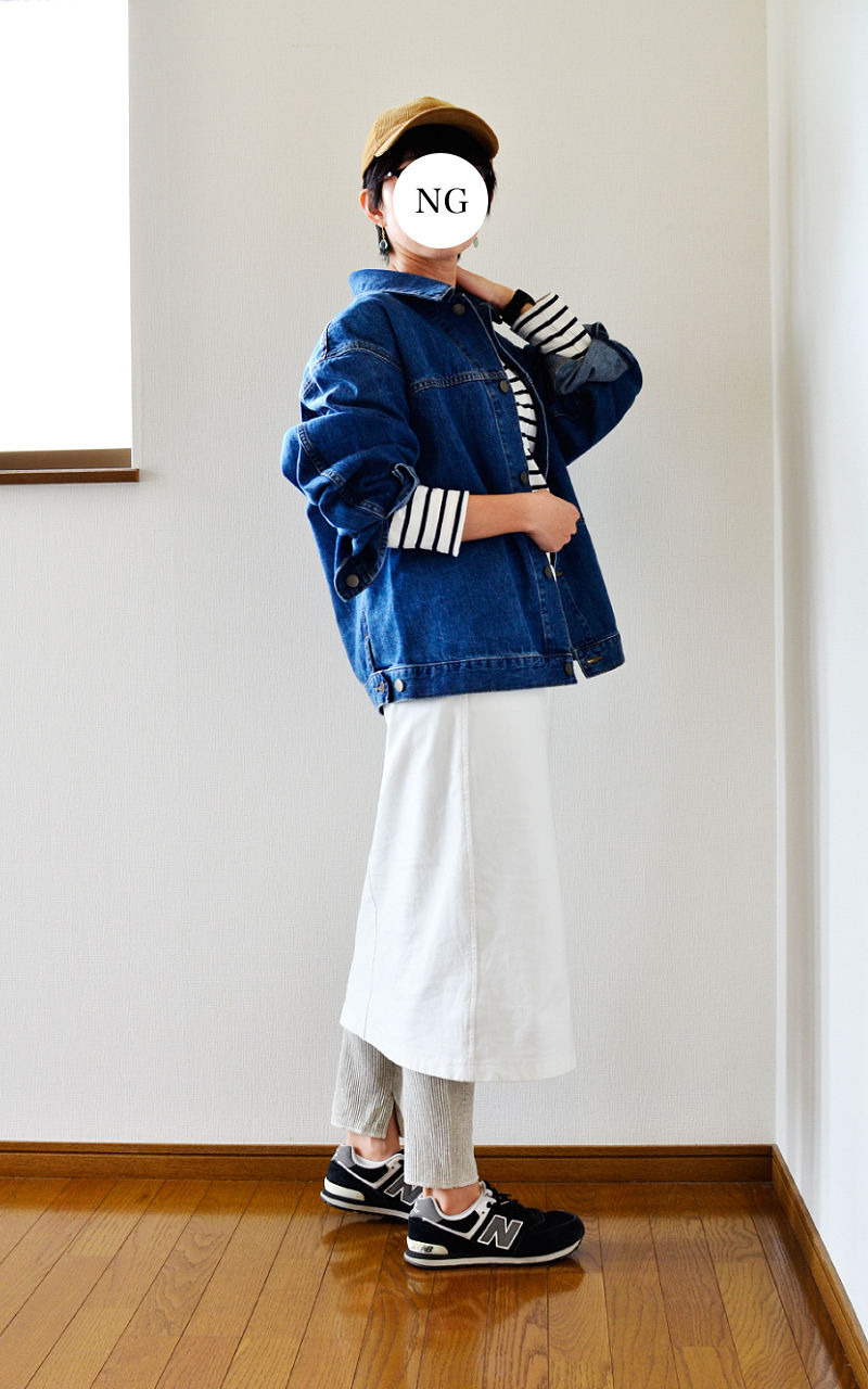 昨日の服 Uniqloメンズデニムジャケットでスカートコーデ お揃い出来た メガネどんぶり