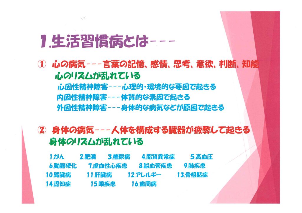 香川県健康管理士会 生活習慣病を改善する秘策①
