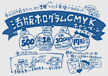 活版ホログラムステッカーCMYK