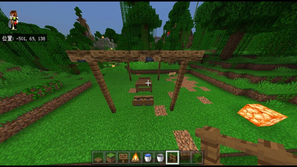 Minecraft マイクラ建築塾 08 公園にあるオシャレな屋根付きベンチ 山椒はこつぶでも