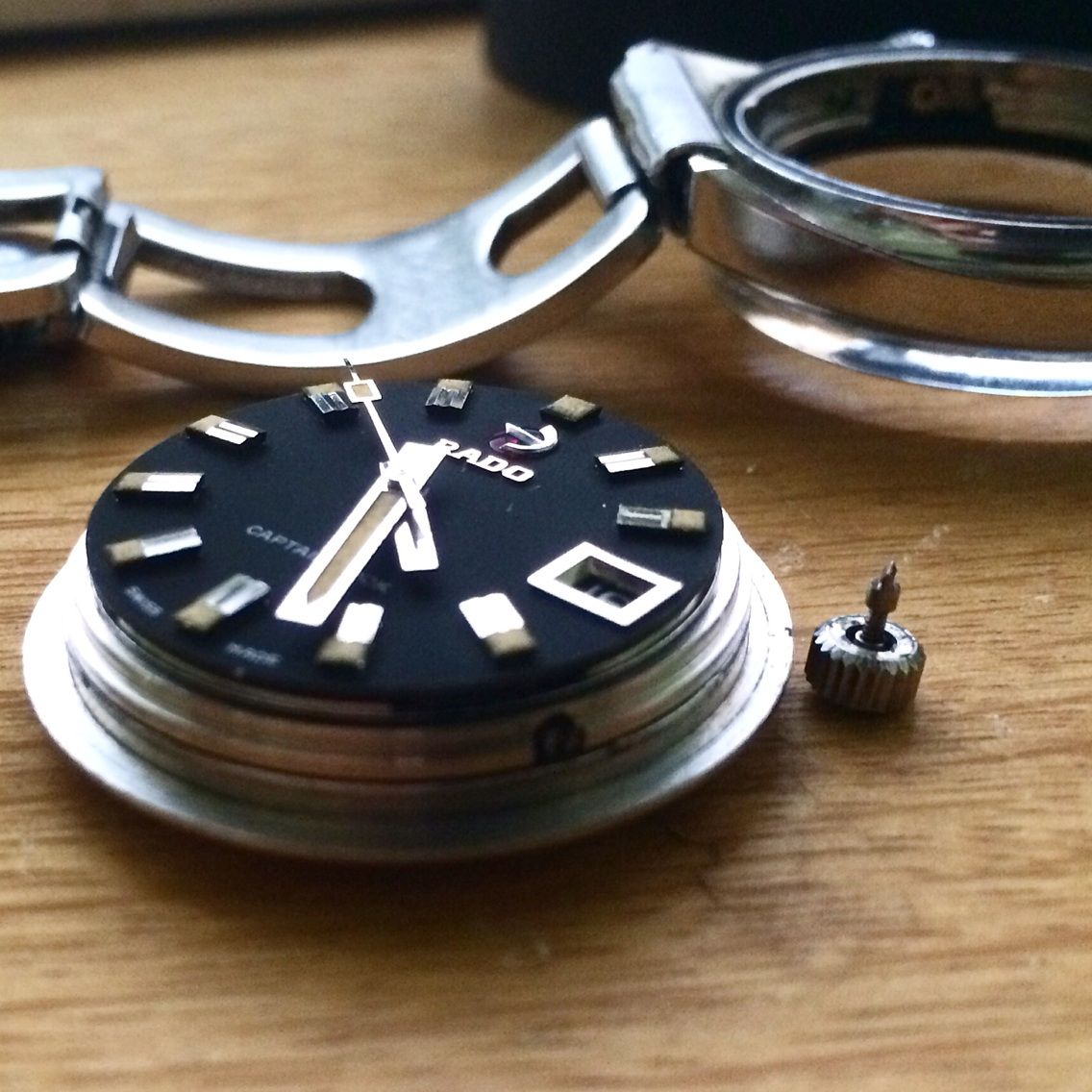 空*人様 RADO 純銀 手巻き時計 メッシュバンド　 リューズ修理 オールド RADO の修理 2 | あみ知的財産事務所