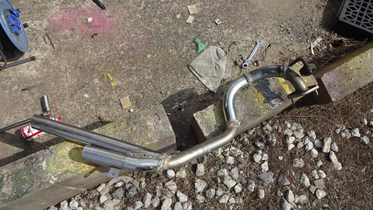 ラパン サイド出しマフラー制作の巻 今日の牛村さん 介護と育児と改造日誌