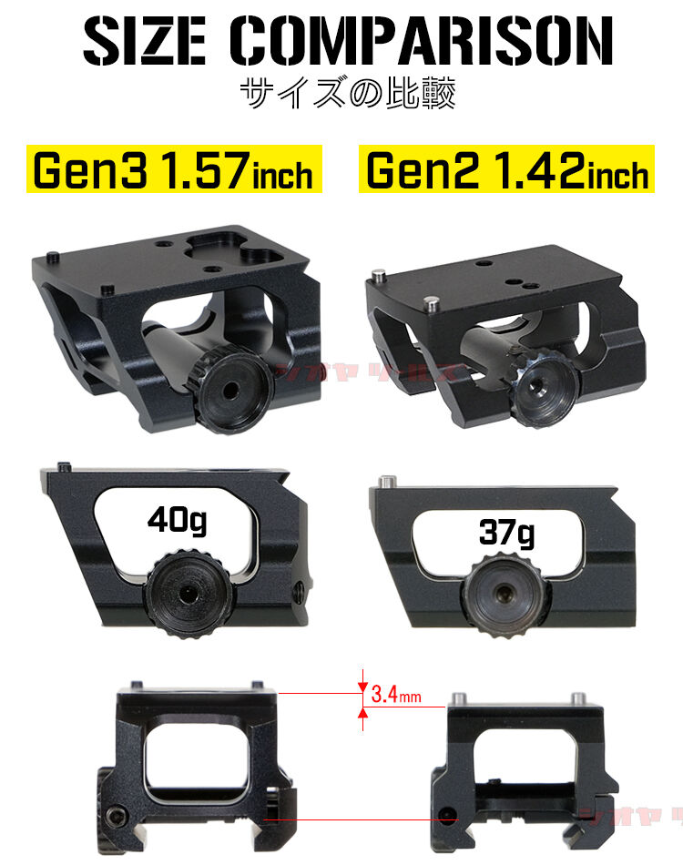 トリジコン SRO & RMR 用 Scalarworks LEAP/04 タイプ mount gen3 1.57
