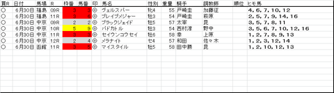 6月30日買目
