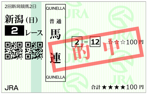 新潟2R馬連