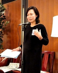 江蘇同郷会、陳莎莉会長あいさつ