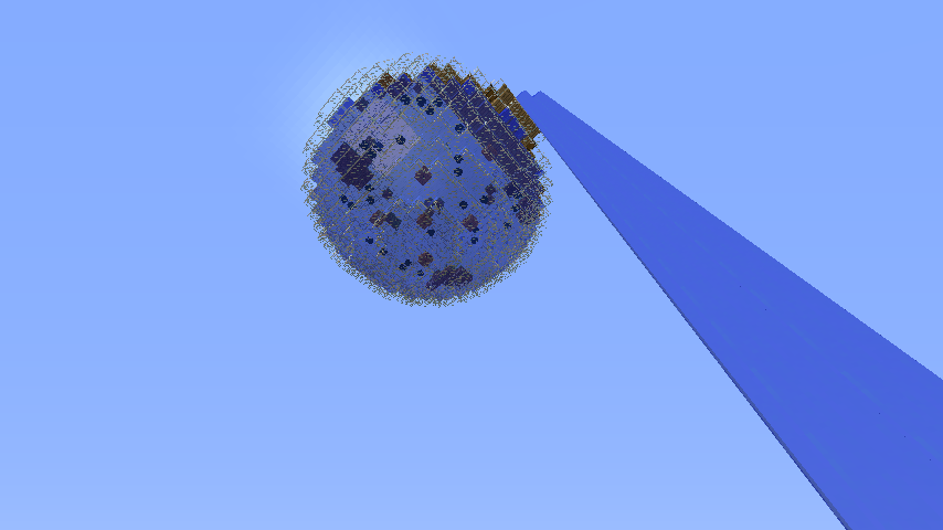 球体世界を作ってみる 水球体 Minecraft クラフト生活記