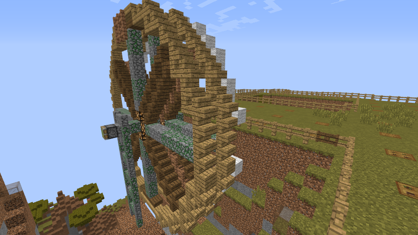 マルチ鯖で生活中35 水車を作る１ Minecraft クラフト生活記