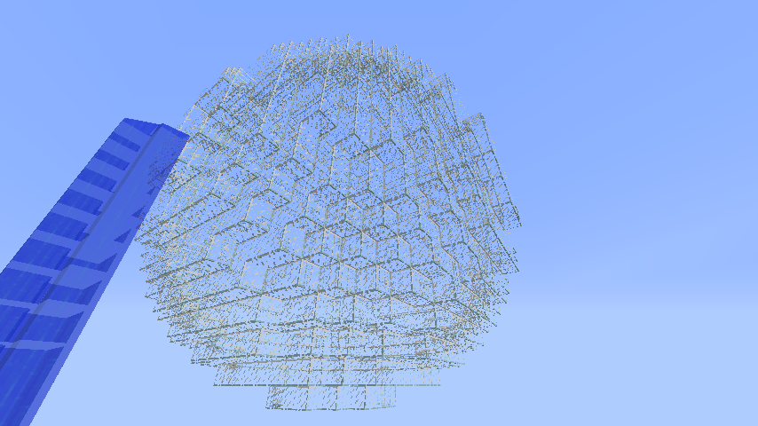 球体世界を作ってみる 水球体 Minecraft クラフト生活記