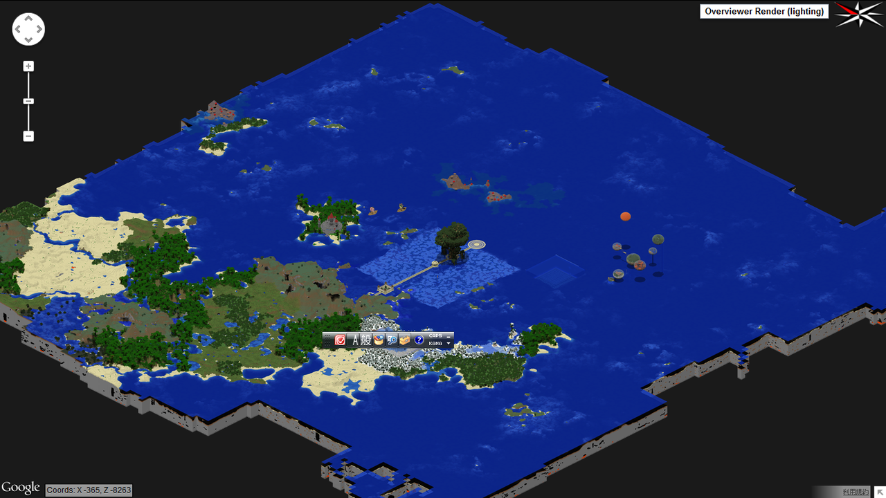 現在のワールドの３dマップ Minecraft クラフト生活記