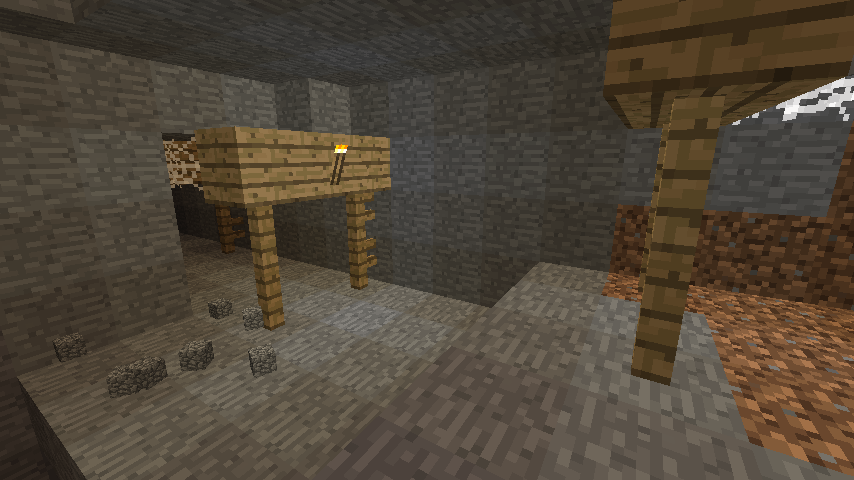 廃坑をくりぬき中 再び Minecraft クラフト生活記