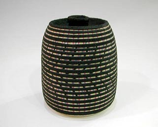 作家物　宇田川雅章　切込水指　茶道具　練上　幾何学 作家物 宇田川雅章 切込水指 茶道具 練上 幾何学