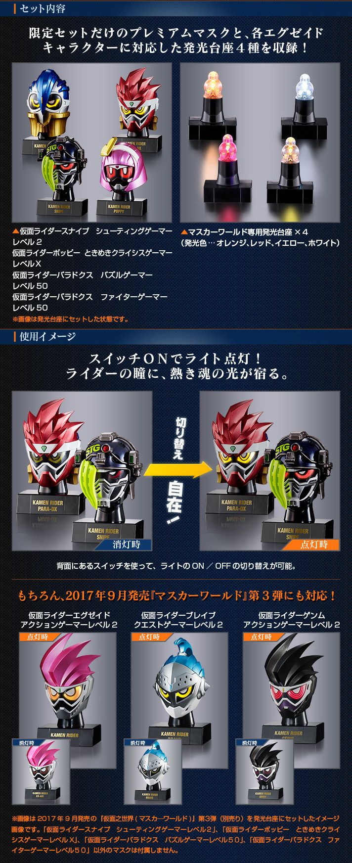 プレバン限定】仮面之世界PB04発光台座セット 仮面ライダー