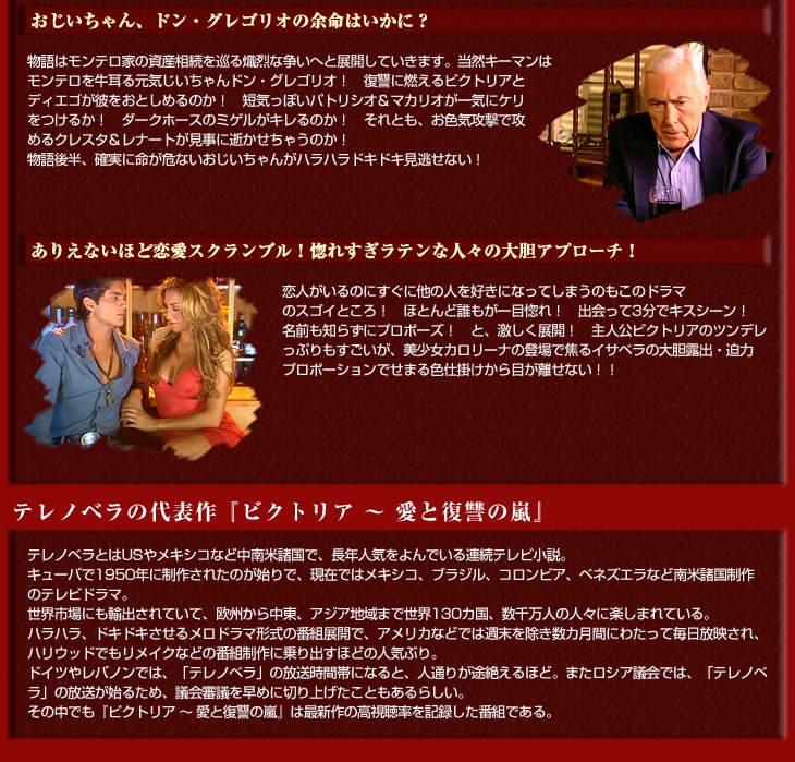 □南米ドラマ『ビクトリア ～ 愛と復讐の嵐』シーズン1（全29話