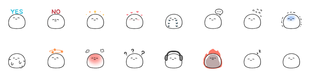 只是一顆麻糬的動態表情貼