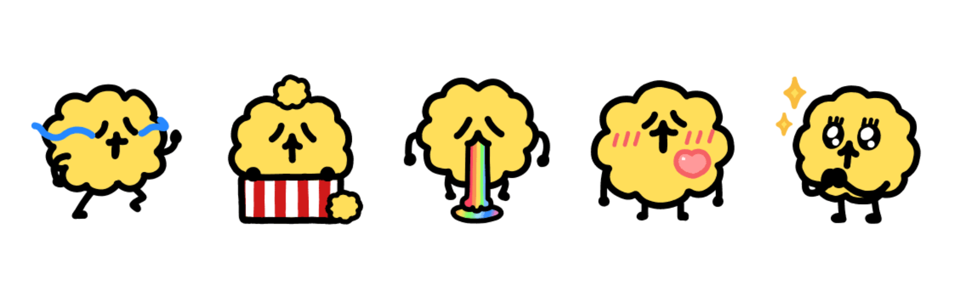 毛球爆米花 動態表情貼